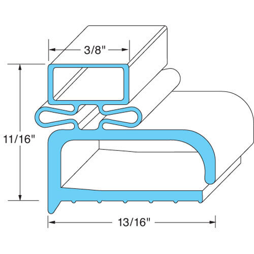 Drawer Gasket, 10-3/4" H x 21-1/4"W, 4-sided, magnetic, screw-in, includes: (4) retainer strips & (16) screws, Randell