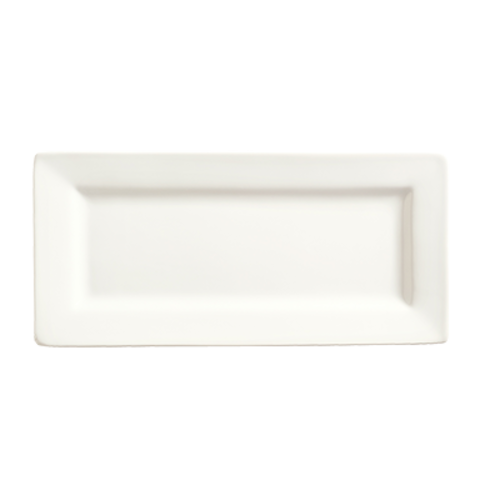 Plate, 11'' x 5'', rectangular, porcelain, ultra bright white, Slate