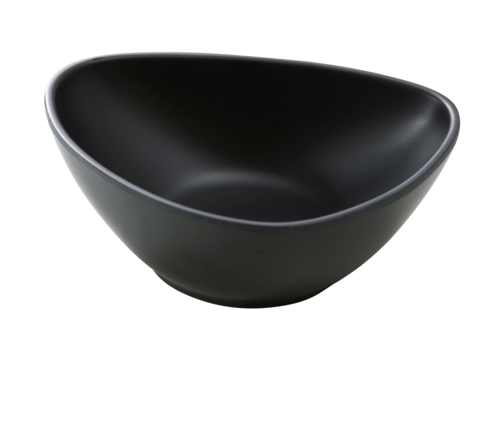 Moderne Plate, 12 oz., 6"L x 4-1/2"W x 2"H, triangular, deep, dishwasher safe, melamine, matte finish, black (sold by case)