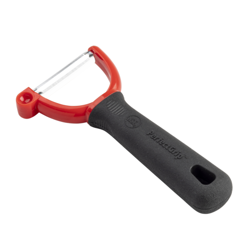 Cash & Carry FirmGrip ''Y'' Peeler, straight edge, black ergonomic, soft grip handle, dishwasher saf