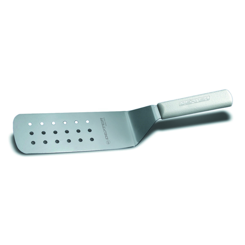 Sani-Safe (19703) Perforated Turner, 8'' x 3'', stainless steel, offset blade, textured, polypropyle