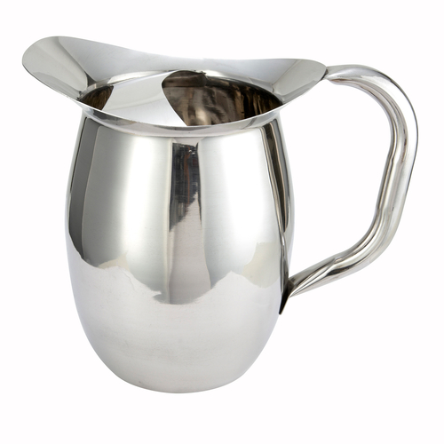 Picture of Bell Pitcher, 2 qt., with ice guard, heavy weight stainless steel, mirror finish.