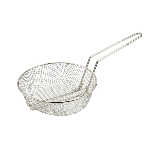 Culinary Basket, 12'' dia. x 3'' deep, round, medium mesh, nickel plated steel (Qty Break = 10 each)