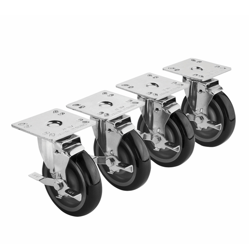 Picture of Krowne 28-111S Krowne Plate Caster swivel with brake 5" diameter, (Set of 4)