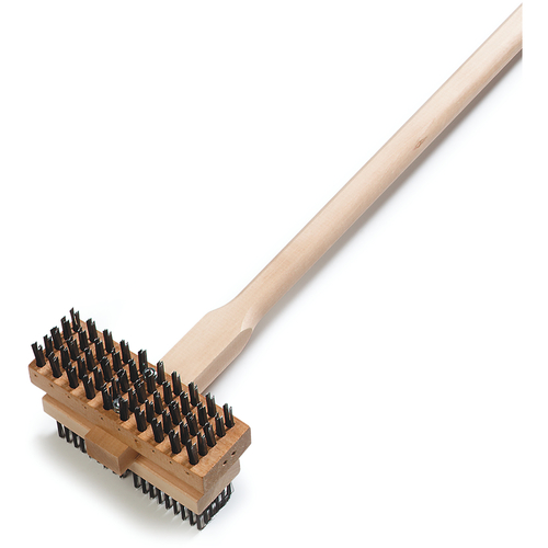 Picture of Carlisle 4029400 Double Broiler King Brush 48"L (OA) bolted dual-sided heads: 1-5/8" carbon steel flat bristles and 1-5/8" carbon steel wire bristles