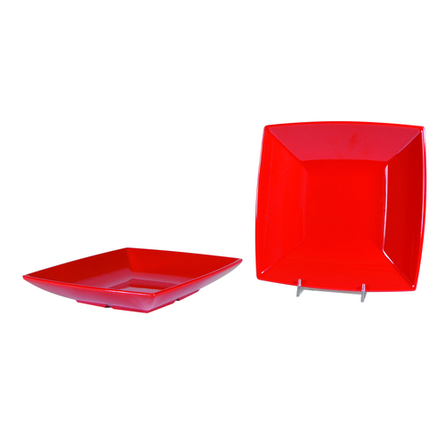 Salad Bowl, 28 oz., 8-1/2"L x 8-1/2"W, 1-5/8" deep, square, break-resistant, dishwasher safe, BPA free, melamine, Classic, pure red, NSF