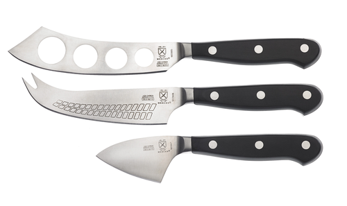 Picture of Mercer Culinary M23608 Renaissance® 3-Pc. Cheese Knife Set POM Handle contains 1 each 5" soft cheese knife