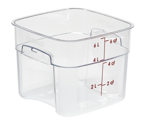 Picture of Cambro 6SFSPROCW135 CamSquare® FreshPro Food Container 6 qt. 9"L x 9"W x 7-1/10"H