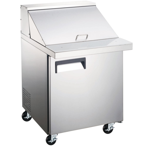 Black Diamond Refrigerated Mega Top Salad/Sandwich Prep Table, 1-section, 27-1/2"W x 34"D x 46"H, 6 cu.ft., rear mount self-contained ref…