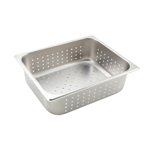 Steam Table Pan, 1/2 size, 12-4/5'' x 10-2/5'' x 4'' deep, perforated, 22 gauge heavy weight, 18/8 s