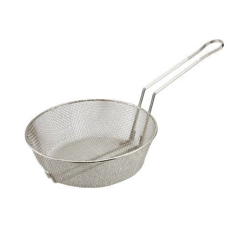 Culinary Basket, 8'' dia. x 3'' deep, round, fine mesh, nickel plated steel