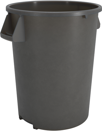 Bronco Waste Bin Trash Container, 44 gallon, 36-3/5''H x 24-1/3'' dia., round, stackable, double-reinf