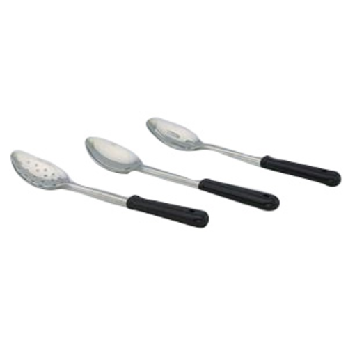 Serving Spoons, 13''L, slotted, 0.6 mm stainless steel with black plastic handle