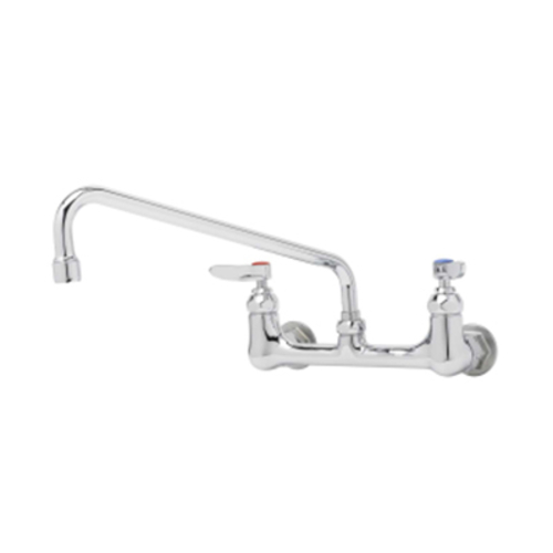 Picture of T&S B-0231 Sink Mixing Faucet, wall mount, 8" centers, 12" swing nozzle, lever handles, quarter-turn