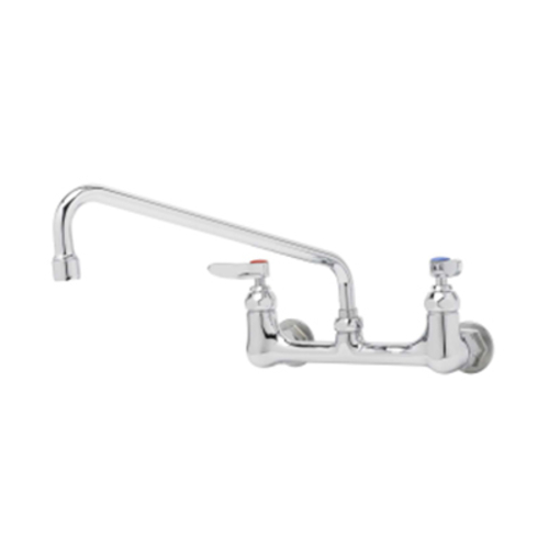 Sink mixing faucet with 12'' swing nozzle, wall mounted, 8'' centers on sink faucet with 1/2'' IPS ecce