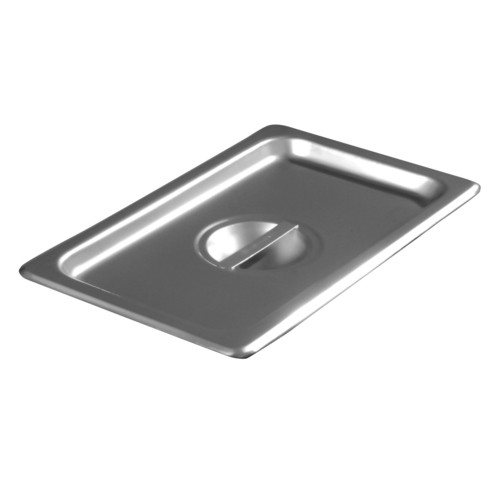 DuraPan Steam Table Pan Cover, 1/4 size, solid, flat, lift-off, recessed handle, dishwasher safe, 24