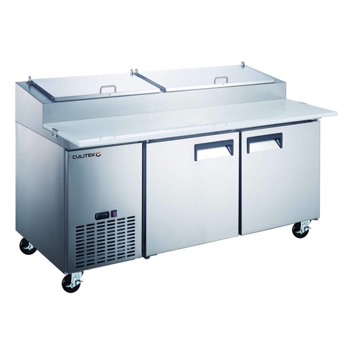 Picture of Culitek MRPZ-2D SS-Series Refrigerated Pizza Prep Table two-section 71"W x 31-1/2"D x 43"H