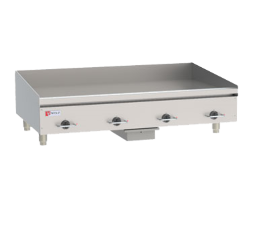 Heavy Duty Electric Griddle, 48" W x 24" D cooking surface, 1/2" thick polished steel griddle plate, bottom mounted snap action thermosta…