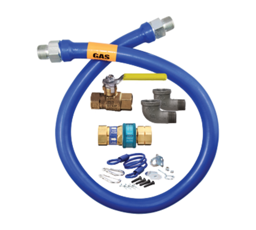 Gas Connector Kit, 1/2'' inside diameter, 48'' long, with coiled restraining device, full port gas