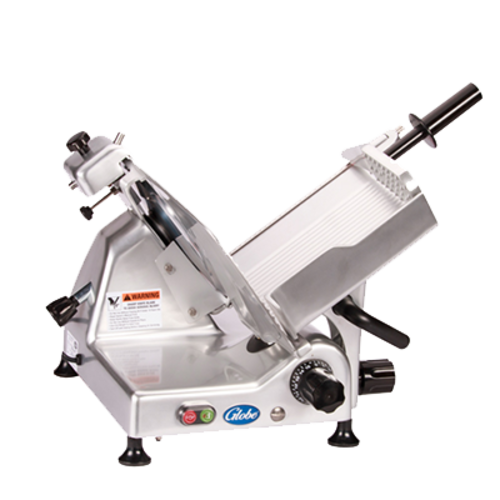 Food Slicer, manual, 12'' diameter knife, extended chute and end weight accommodates 10-1/2''H product
