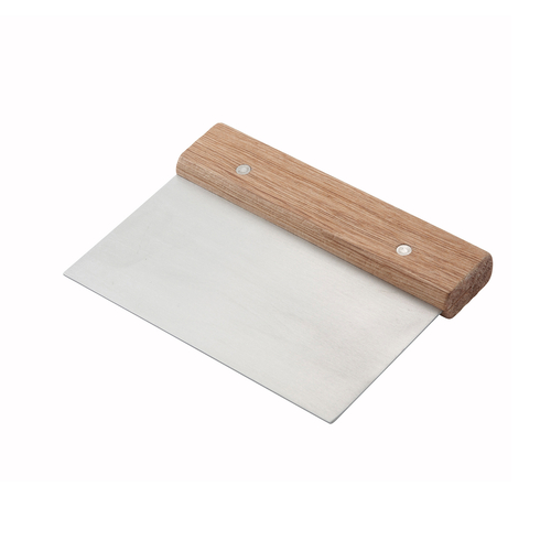 Picture of Winco DSC-3 Dough Scraper 6" x 3" stainless steel blade wood handle