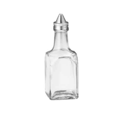 Oil & Vinegar Dispenser, 6 oz., square glass, 18/8 dishwasher safe, stainless steel top (must be pur