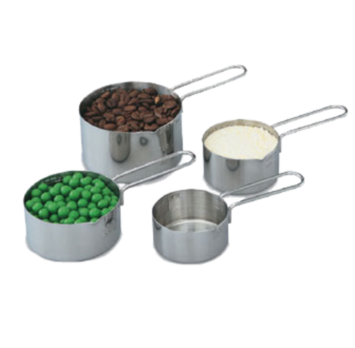 Measuring Cup Set, 4 piece, 18-10 stainless, measurements stamped into side of each cup, integral sp
