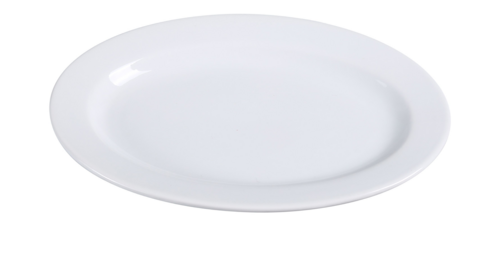 Abco Platter, 13"L x 8-1/2"W, oval, rolled edge, dishwasher, oven and microwave safe, porcelain, super white (sold by case)