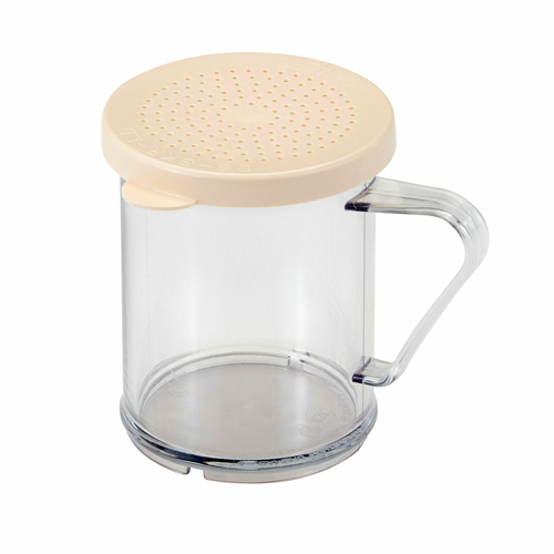 Camwear Shaker/Dredge, 10 oz., with salt & pepper lid, dishwasher safe, polycarbonate, clear