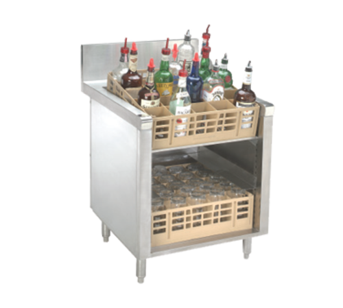 Prestige Underbar Glass Rack Storage Unit, slanted open top, 24"W x 30"D x 36"H, 7" backsplash, holds (3) glass racks with adjustable sli…