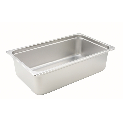 Steam Table Pan, full size, 20-3/4'' x 12-3/4'' x 6'' deep, 22 gauge heavy weight, anti-jamming, 18/8 s