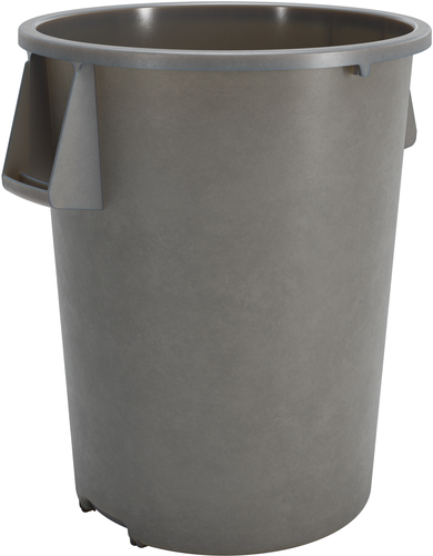 Bronco Waste Bin Trash Container, 55 gallon, 33''H x 26-1/2'' dia., round, stackable, double-reinfor