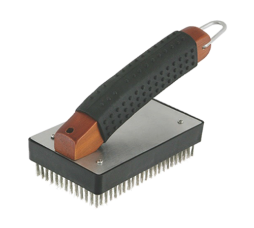 Picture of Chef Master 06367Y Mr. Bar-B-Q® Sure Grip Grill Brush oversized easy to hold arched wooden handle with grip handle