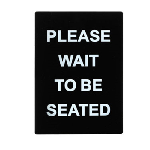 Picture of Winco SGN-802 Informational Sign 8-1/2"W x 11-1/2"H "Please Wait To Be Seated"