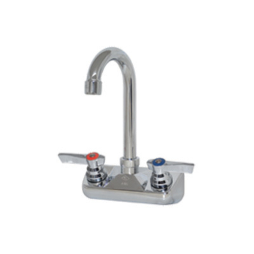 Top-Line Faucet, wall mount, 4'' centers, 3'' swivel stainless steel gooseneck spout with 2.2 gpm ae