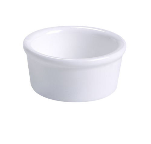 Accessories Ramekin, 3 oz., 2-3/4" dia. x 1-1/4"H, round, dishwasher, oven and microwave safe, porcelain, white (sold by case)