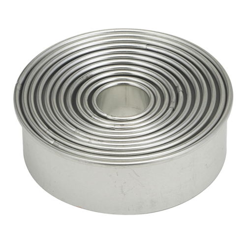 Picture of Harold Import 42114 HIC Cookie Cutters round includes storage tin (set of 10)