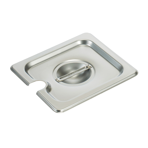 Steam Table Pan Cover, 1/6 size, slotted, with handle, 18/8 stainless steel, NSF (Qty Break = 12 eac