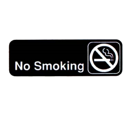No Smoking Sign, 3'' x 9'', white on black